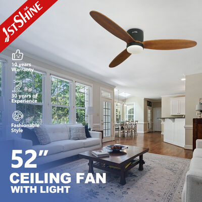 ভালো দাম Dimmable 5 Speed ​​52in LED Ceiling Fan with 3 Solid Wood Blades অনলাইন